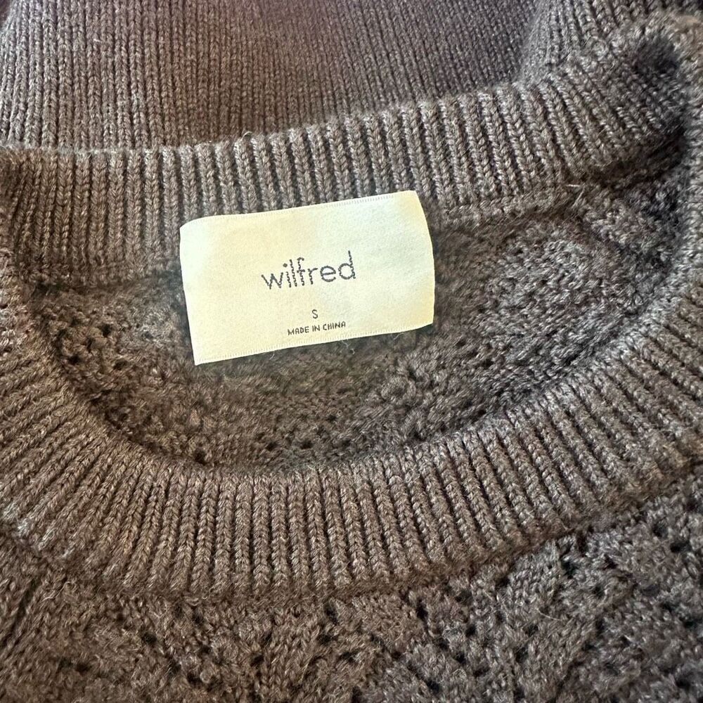 Aritzia Wilfred Arbor Merino Wool Sweater Womens Small Rich Mocha Brown - Picture 12 of 12